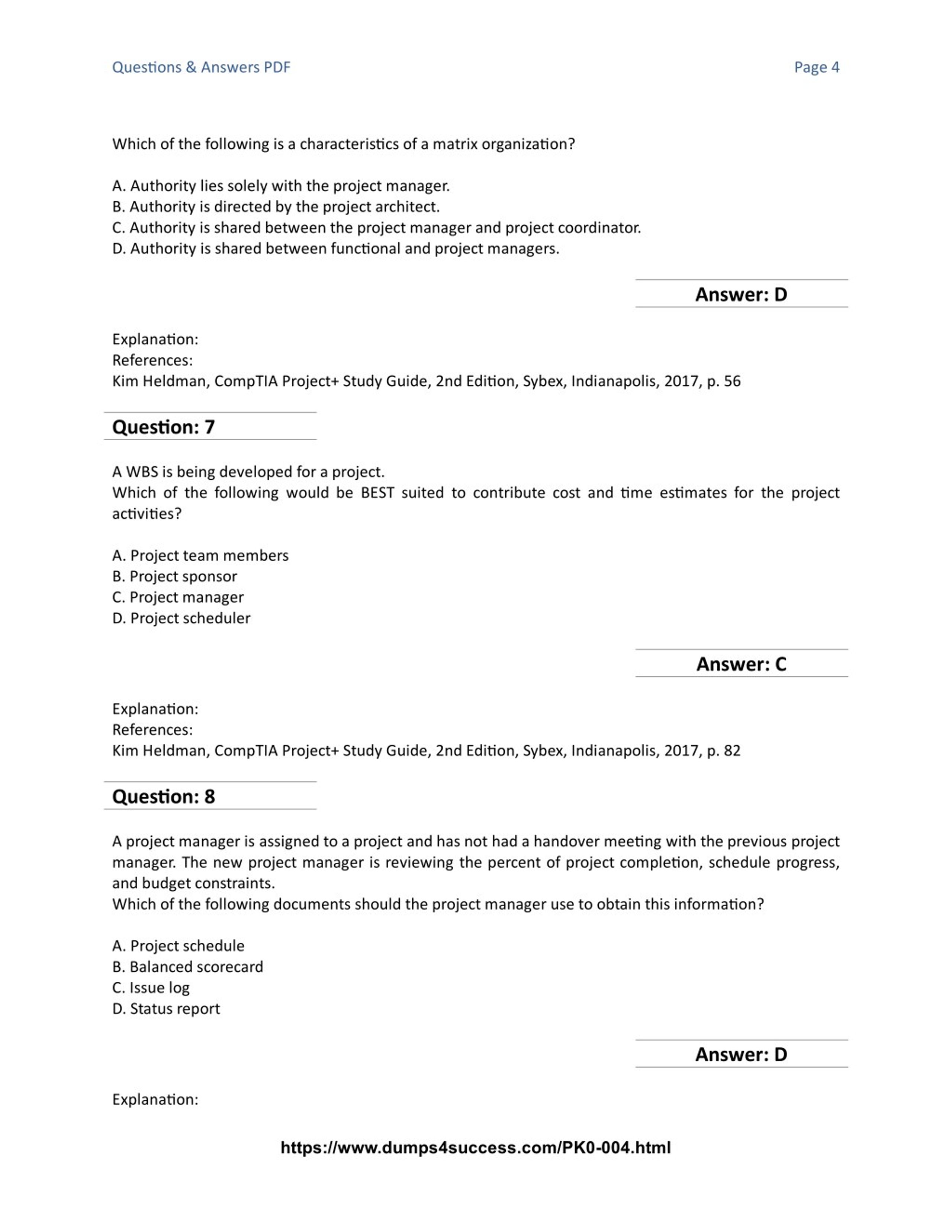 PK0-004 Test Sample Questions