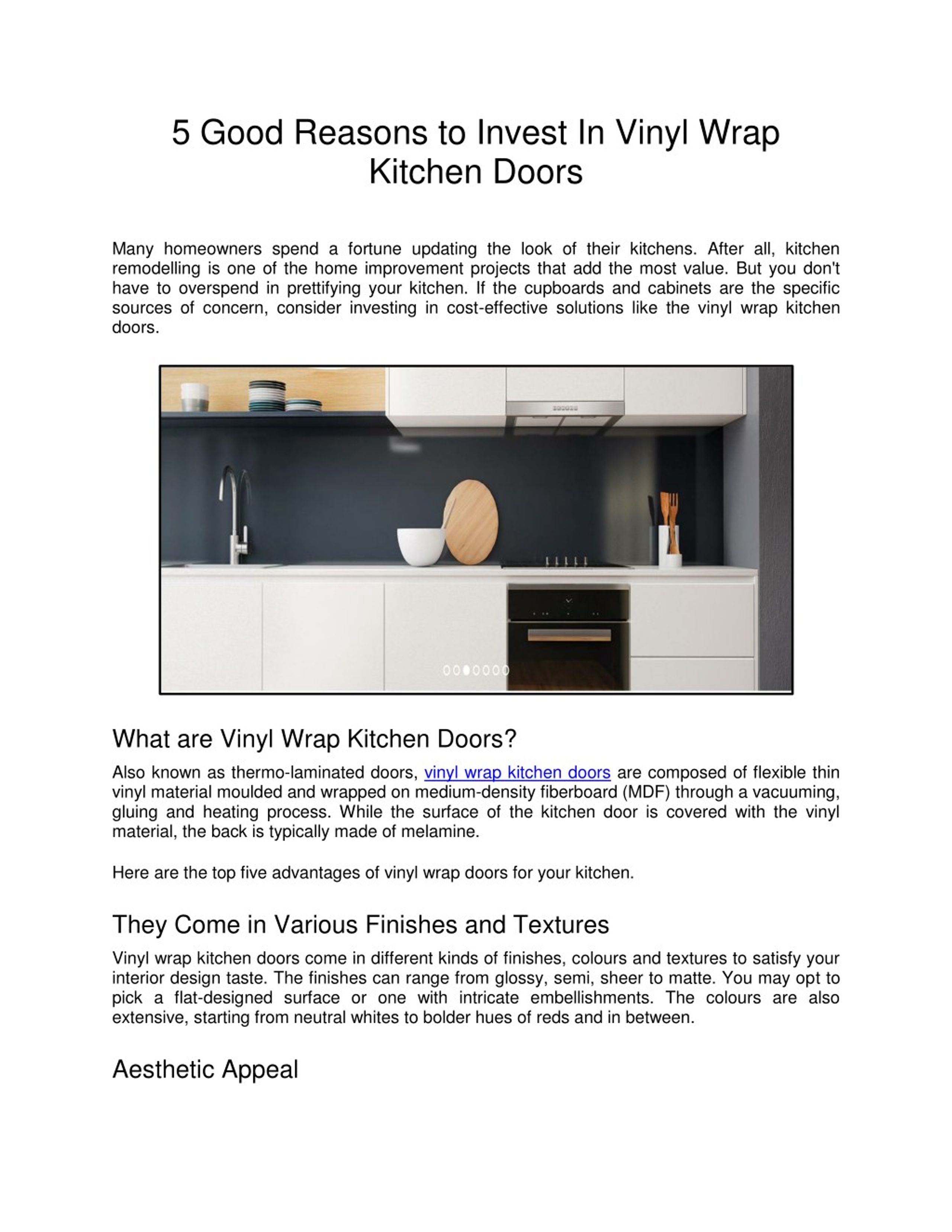 PPT - 5 Good Reasons to Invest In Vinyl Wrap Kitchen Doors PowerPoint  Presentation - ID:7938672
