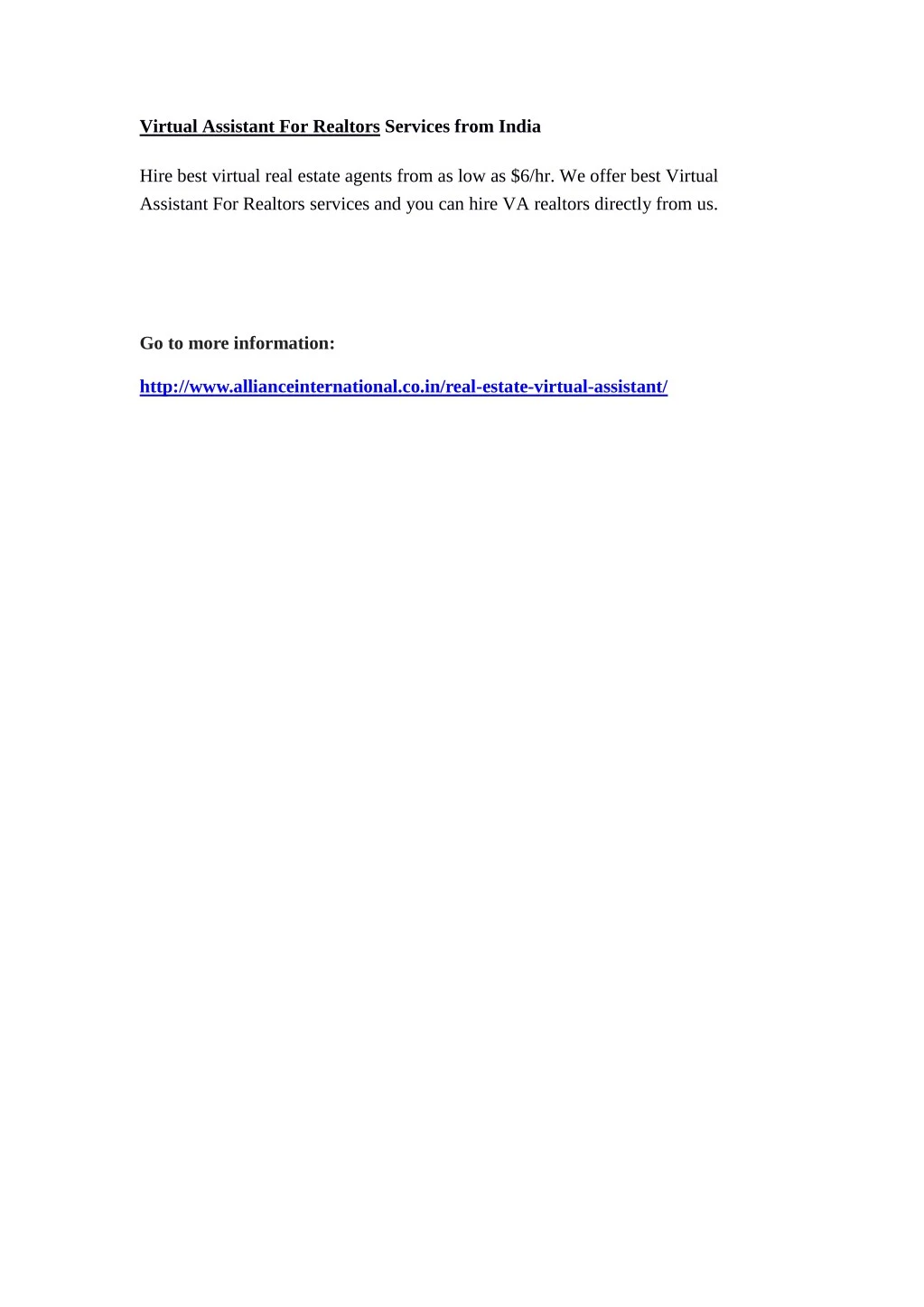 virtual assistant for realtors services from india n.