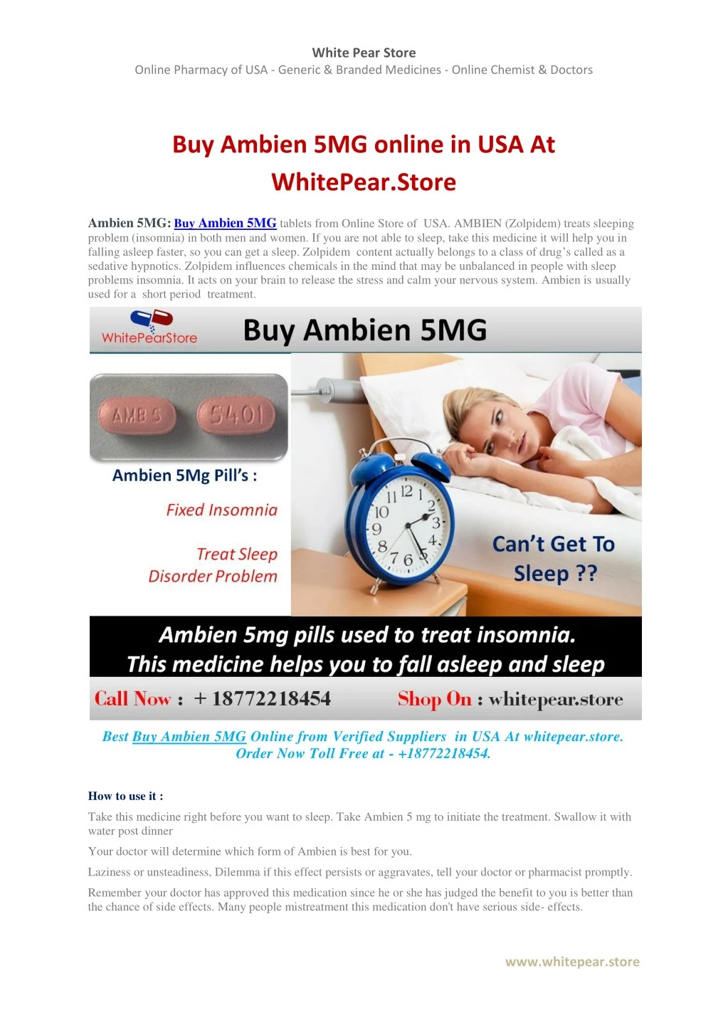 Ambien 5 mg for sleep