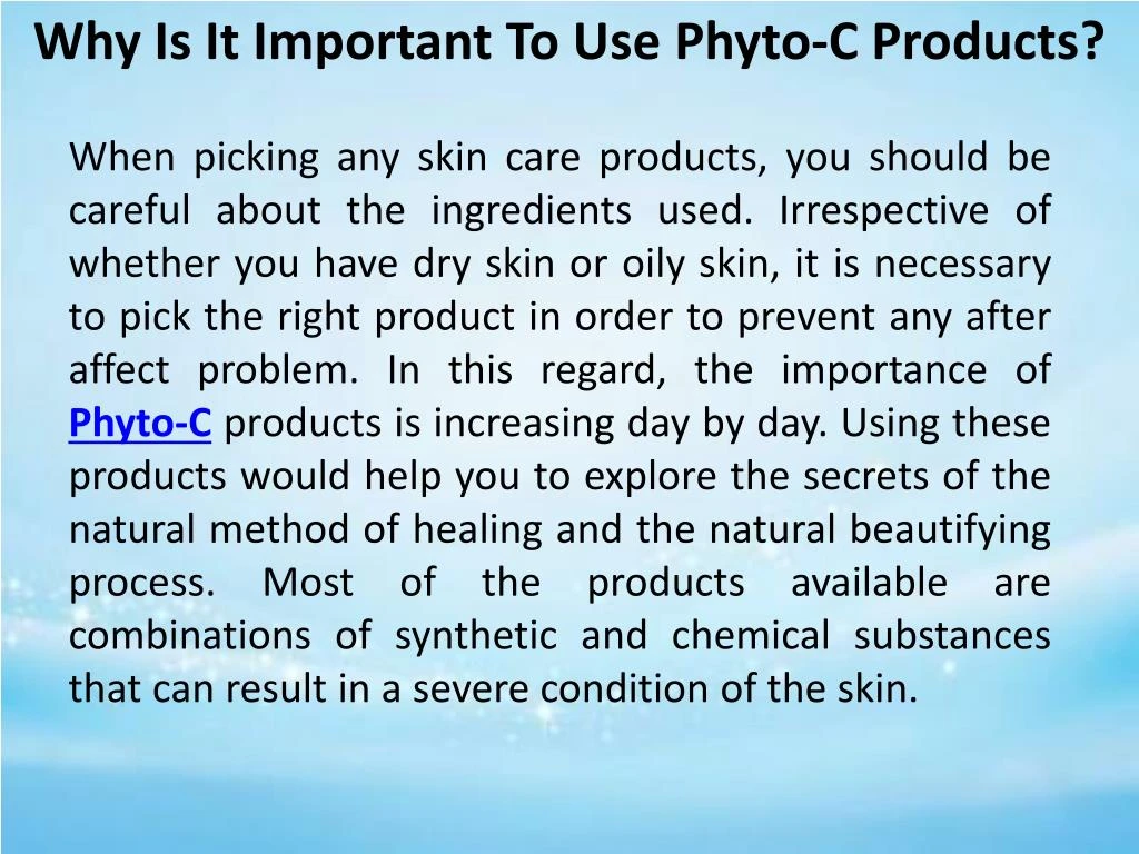 Why Is It Important To Use Phyto C Products Flipboard