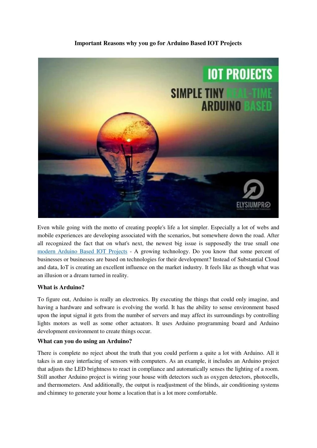 Arduino Based Iot Projects