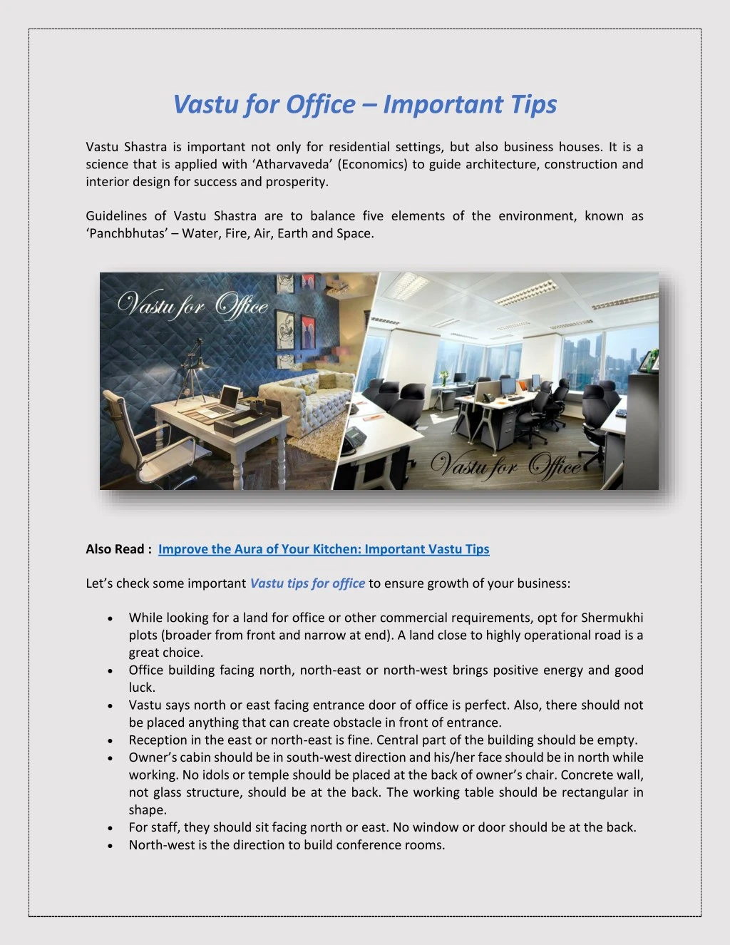 PPT Vastu for Office â€“ Important Tips by Advance Laminates