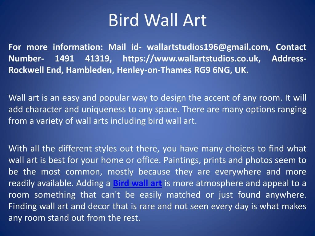 bird wall art n.