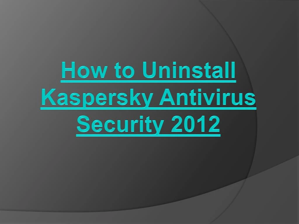 uninstall kaspersky 10