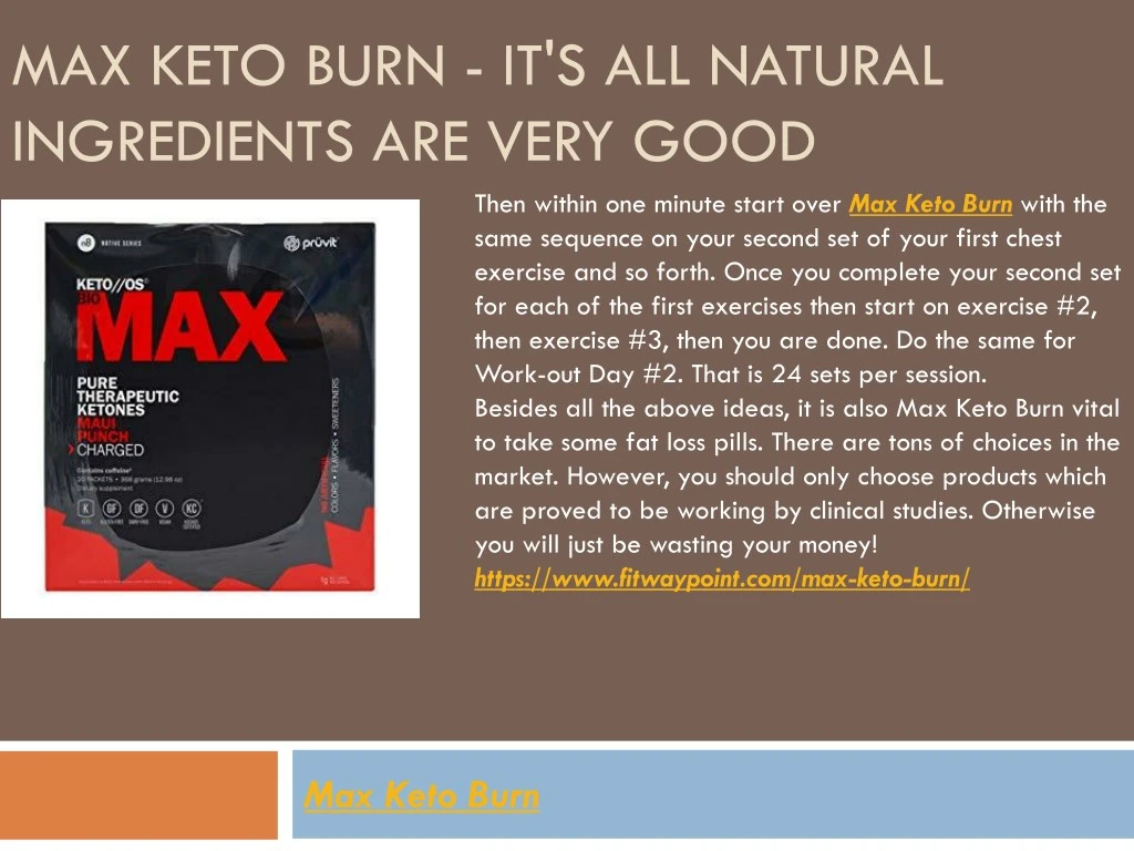 max keto burn it s all natural ingredients n.