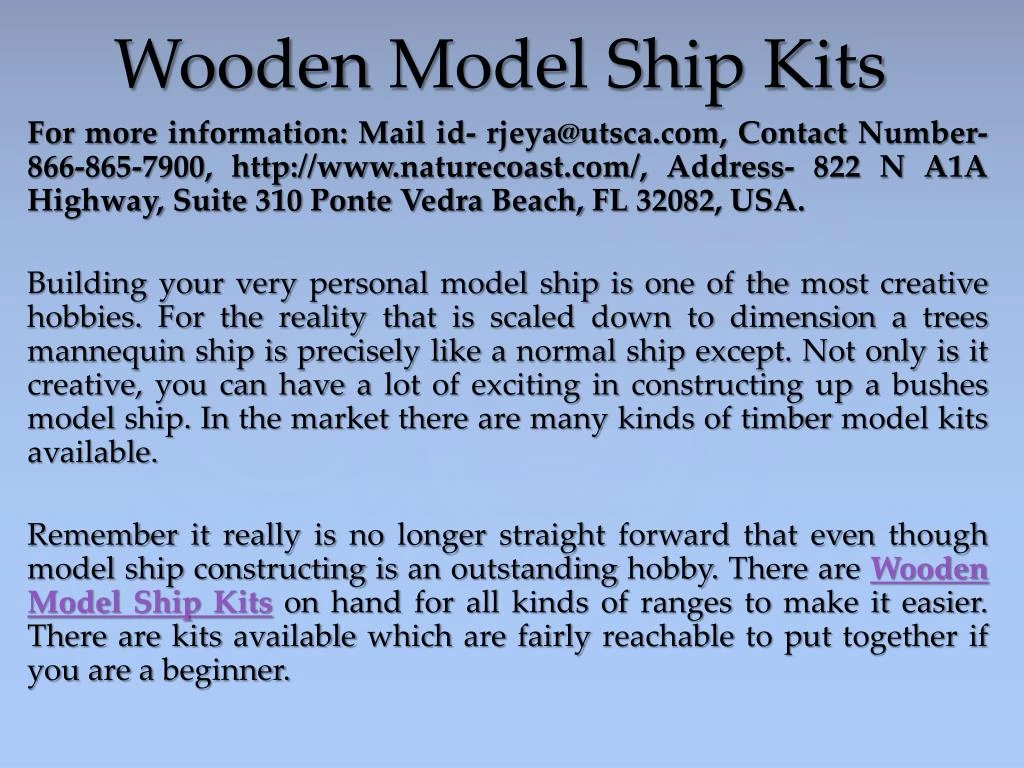 PPT Wooden Model Ship Kits PowerPoint Presentation, free download