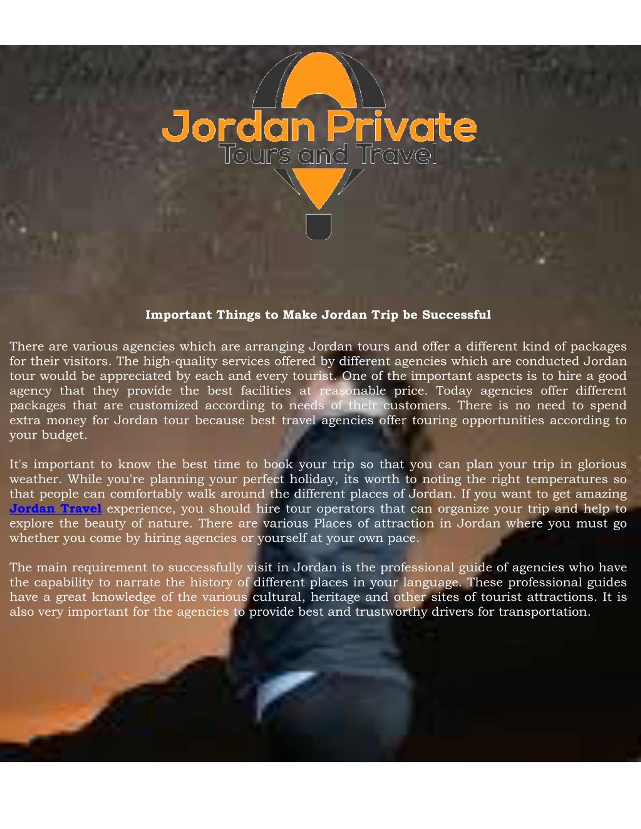 holiday travel jordan website
