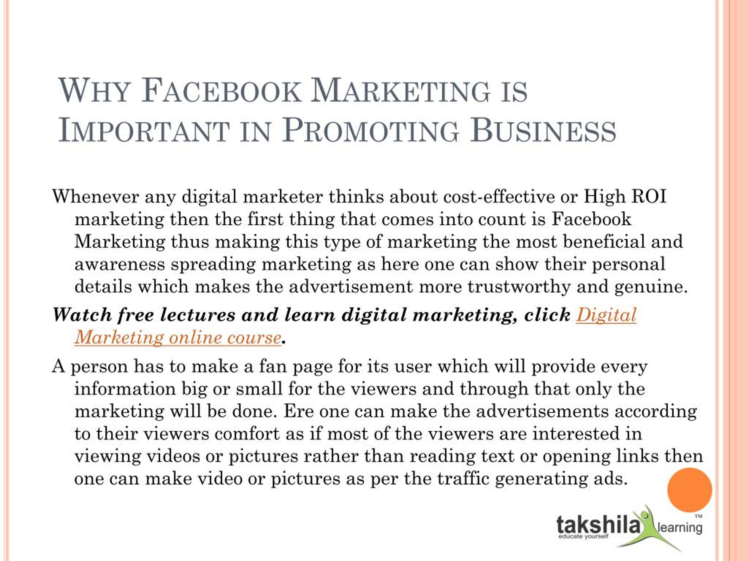 PPT - Why Facebook Marketing is Important in Promoting Business ...