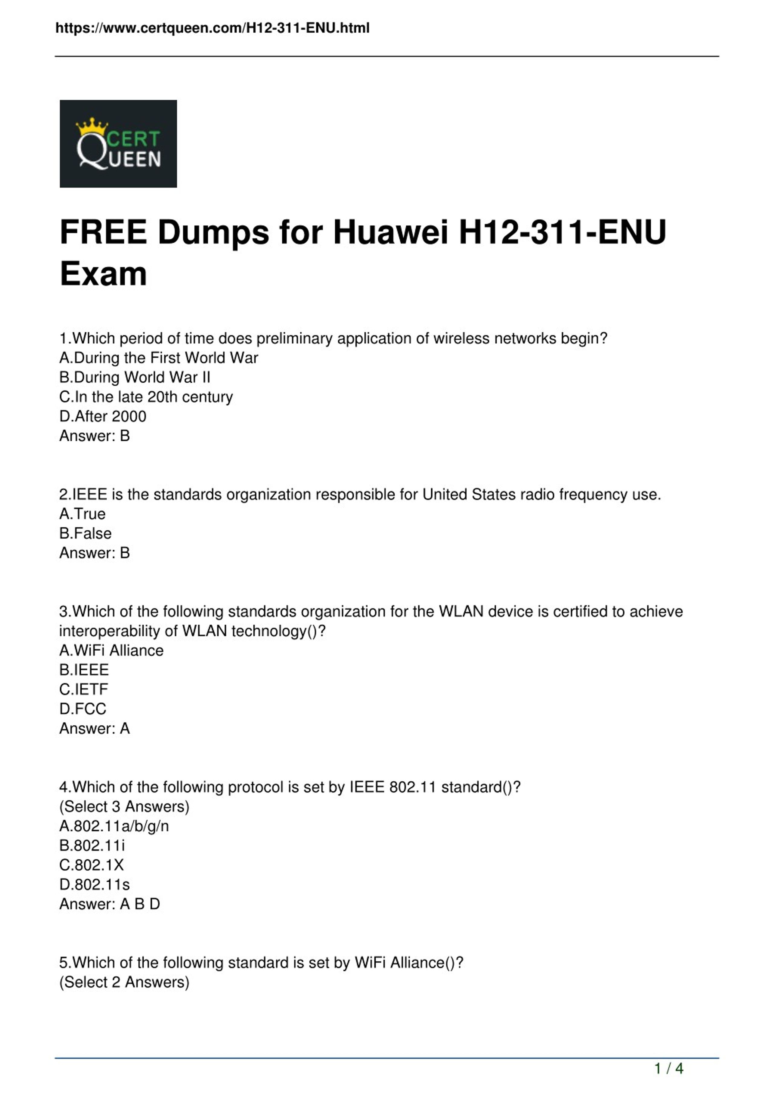 H12-311 Practice Exams