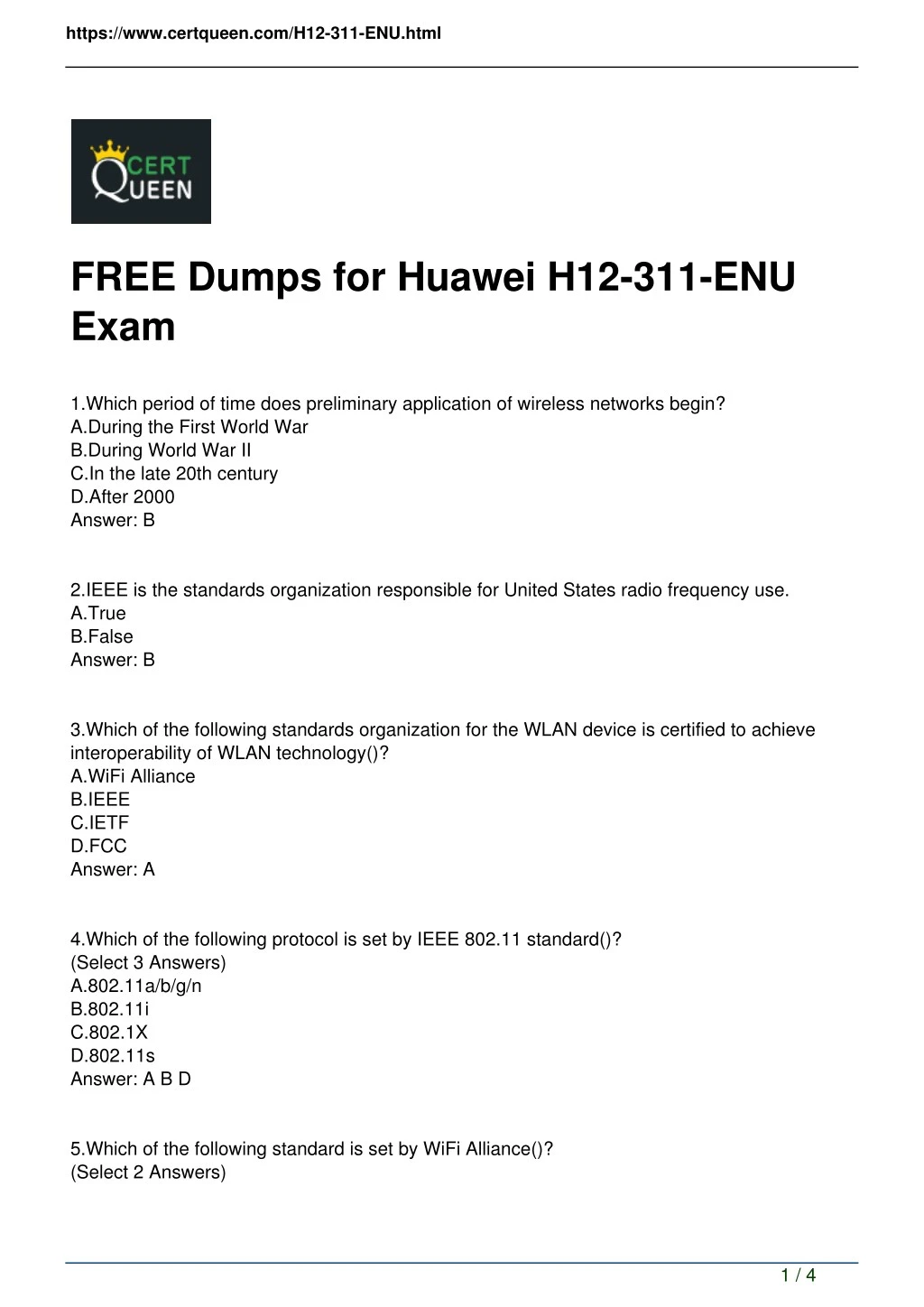 Hot H12-311 Questions