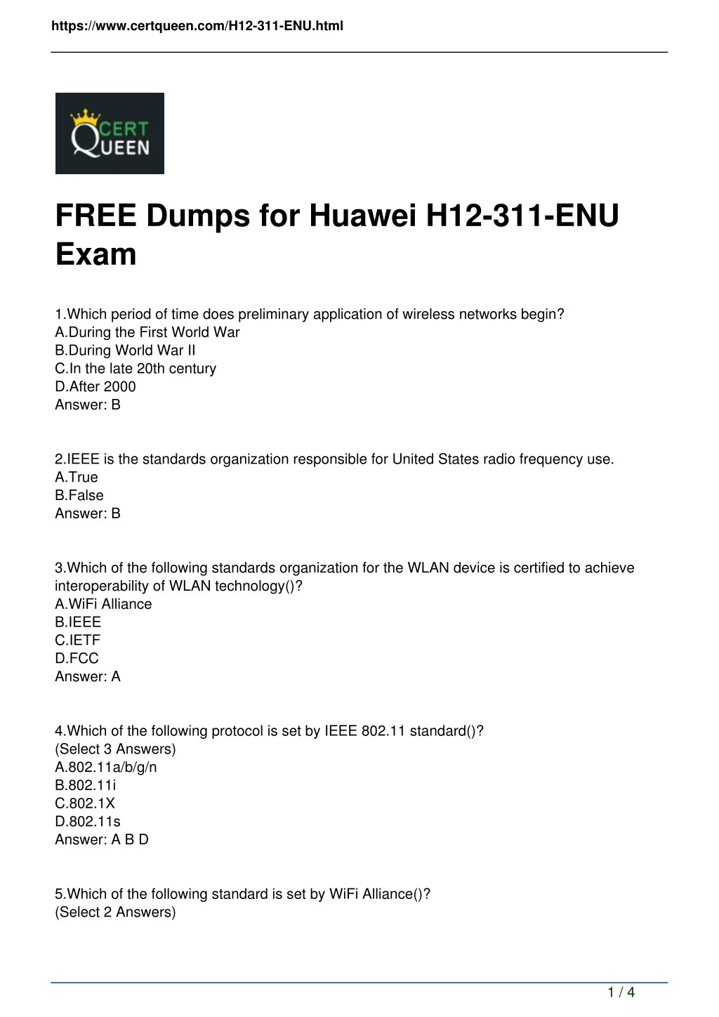 PPT - Real H12-311-ENU Exam Dumps PDF from CertQueen PowerPoint Sns-Brigh10