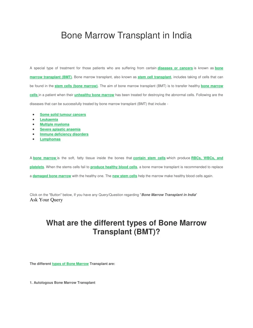 PPT Best Hospitals for Bone Marrow Transplant in India Complete