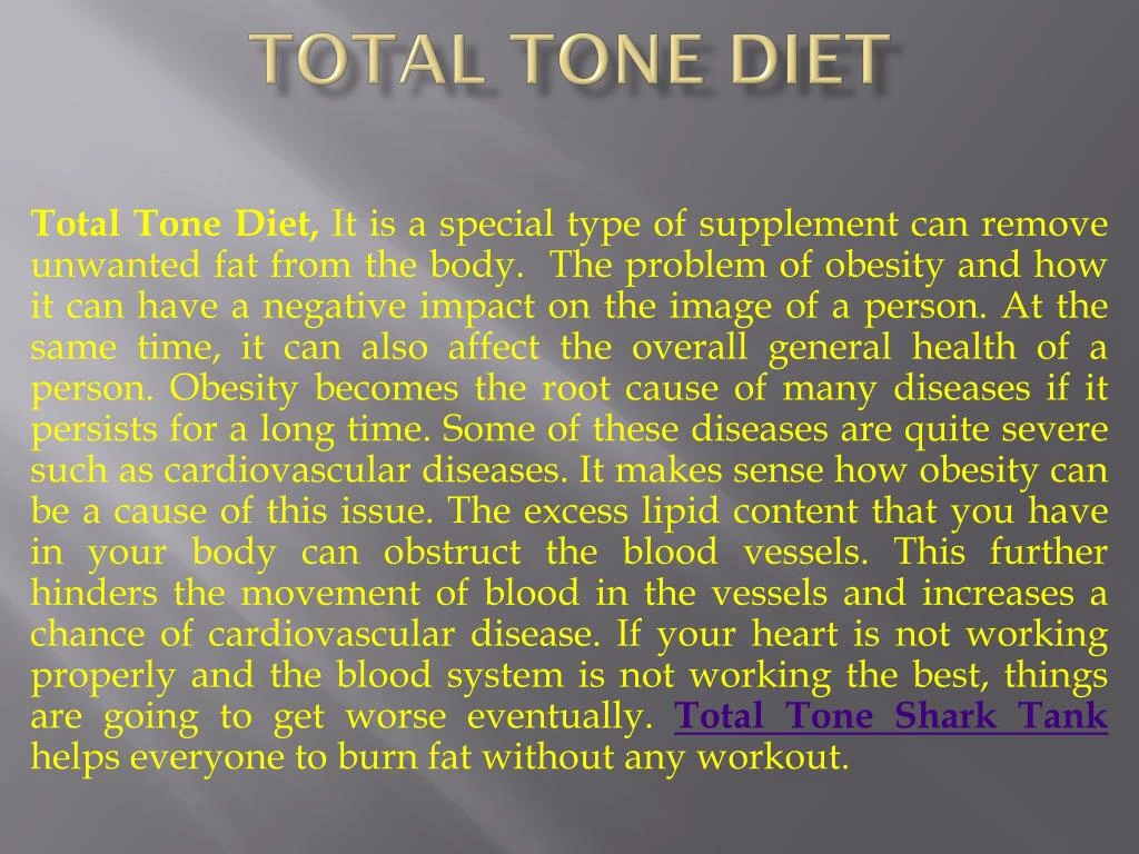 total tone diet n.