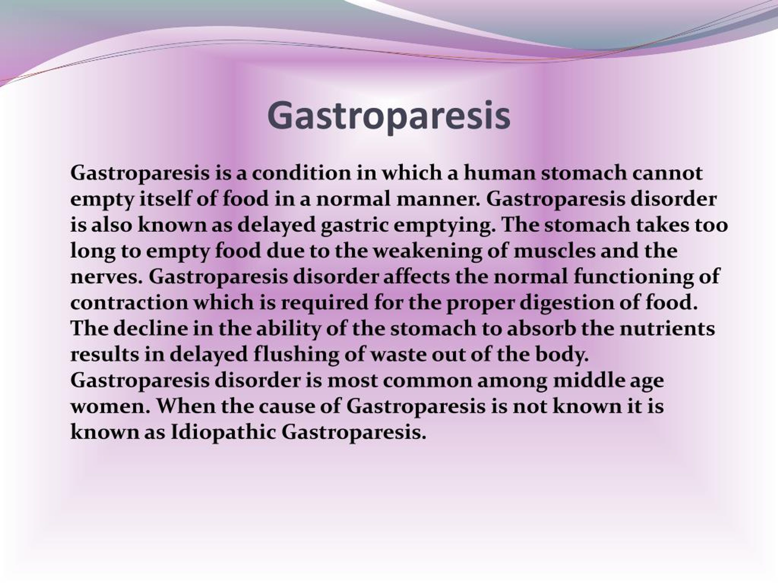 gastroparesis disease