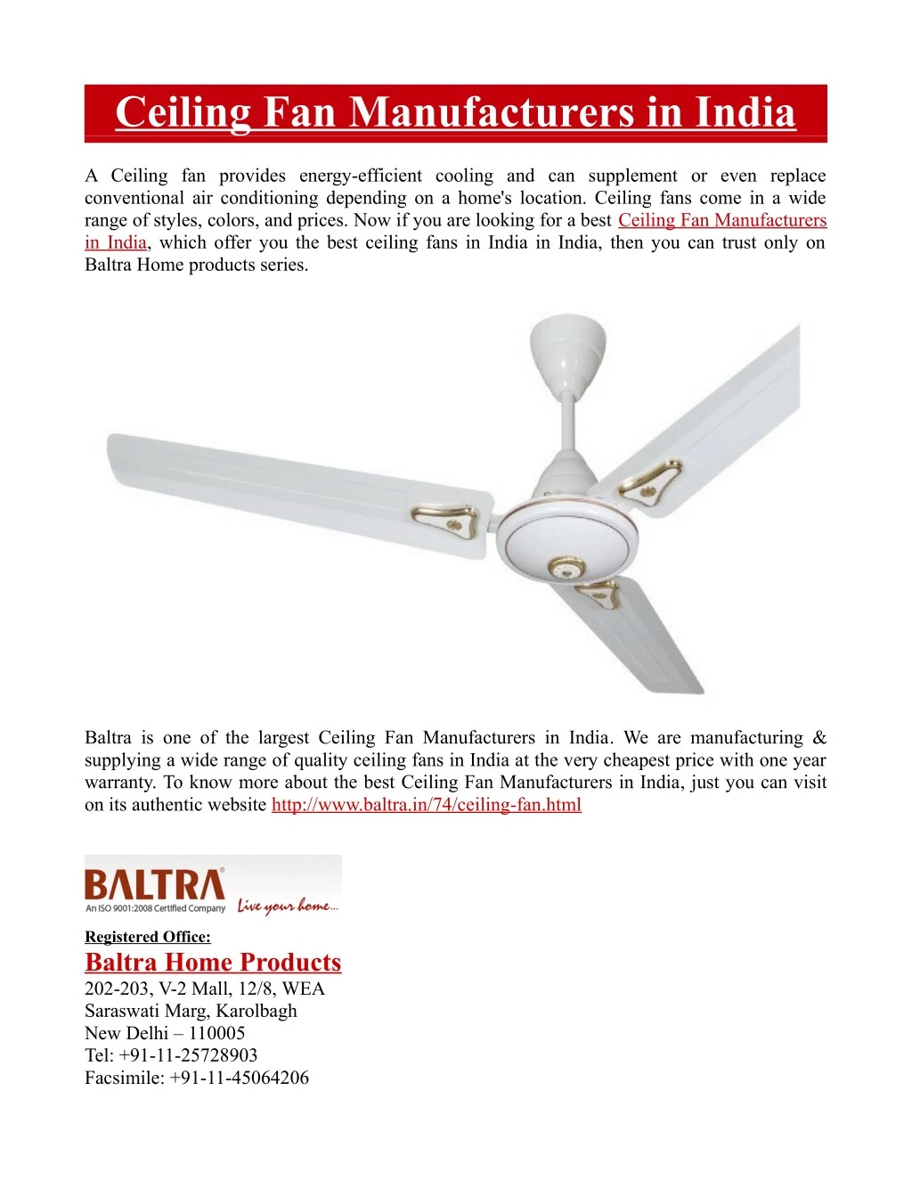 Ppt Ceiling Fan Manufacturers In India Powerpoint Presentation