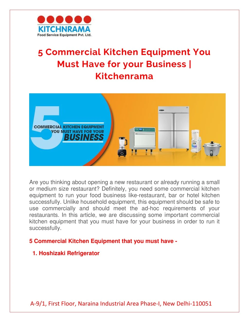 5 commercial kitchen equipment you must have n.
