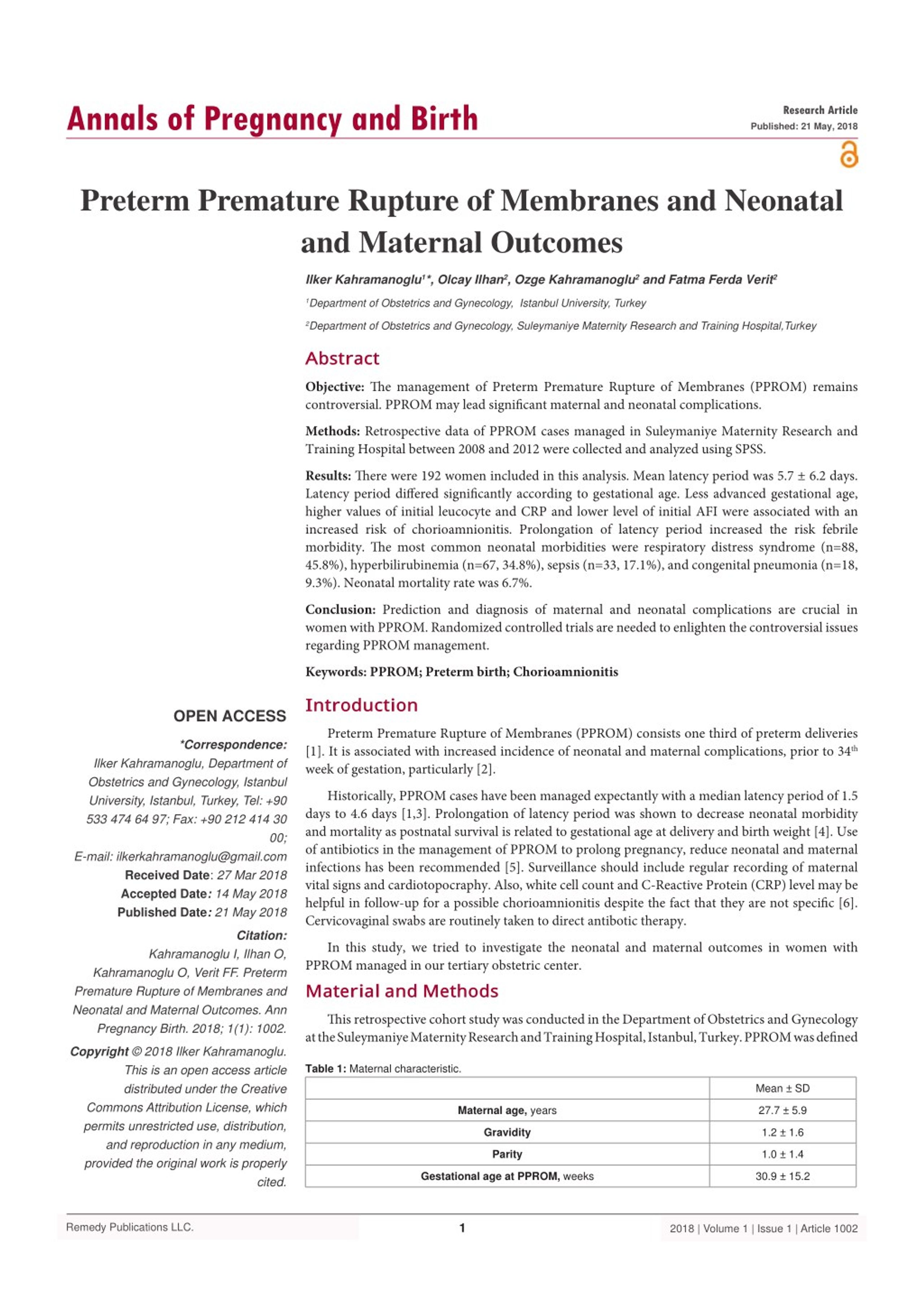 PPT - Preterm Premature Rupture of Membranes and Neonatal ...