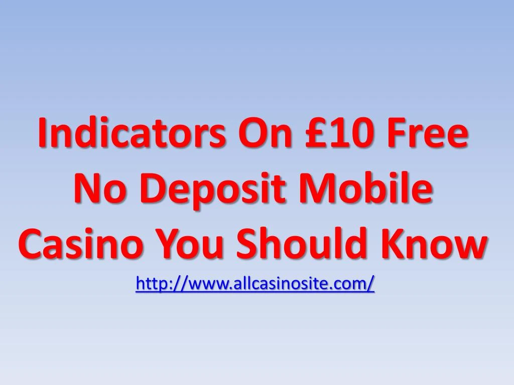 All slots mobile no deposit