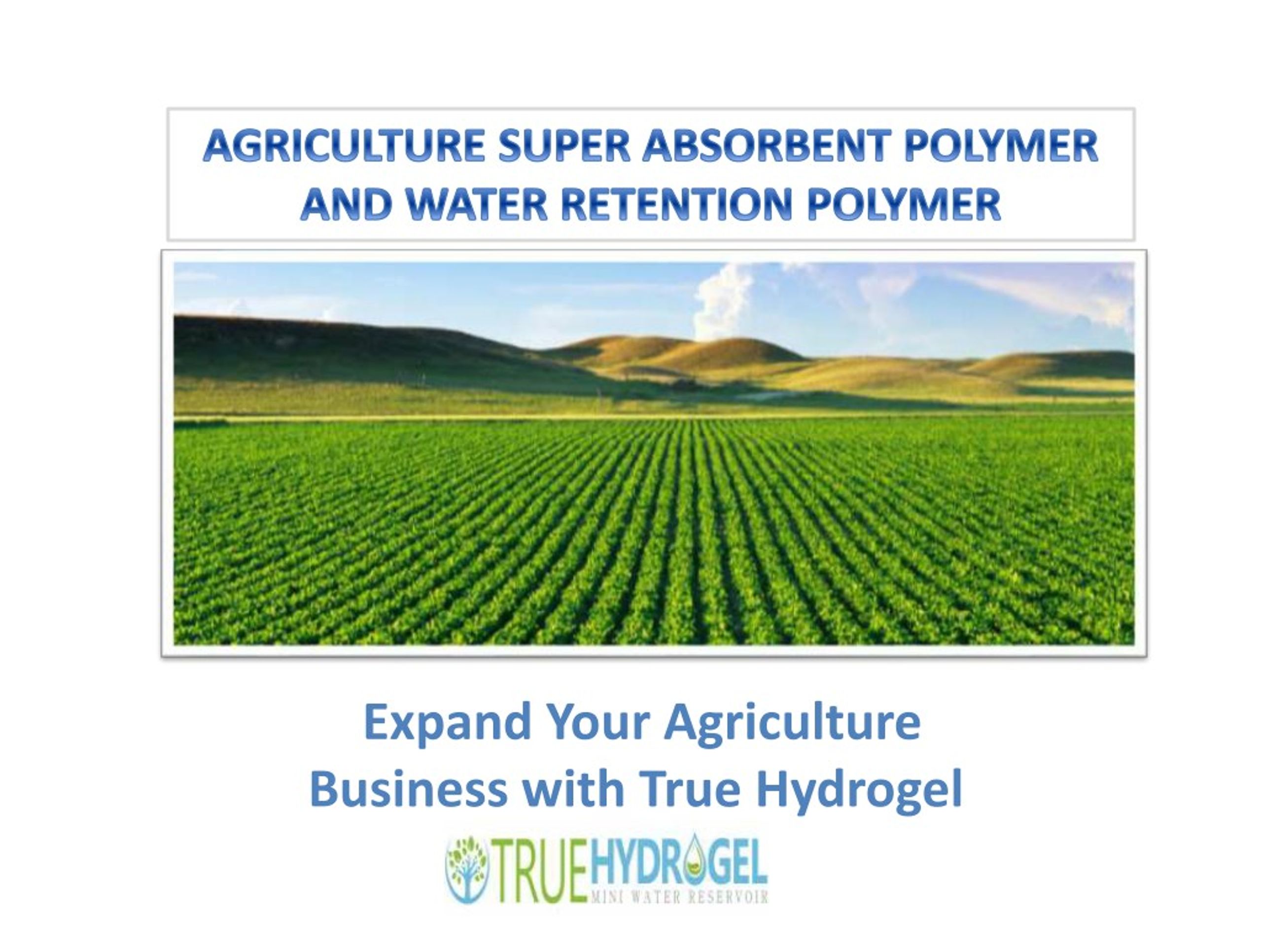 Pro-SAP as Super Absorbent Polymer for Agriculture