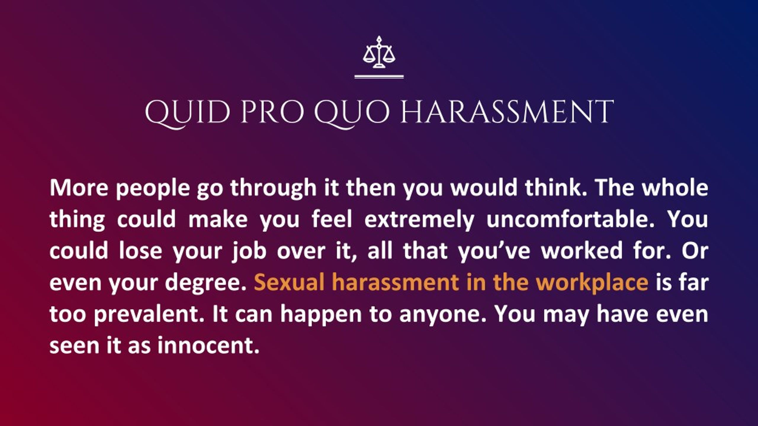 Ppt What You Need To Know About Quid Pro Quo Harassment