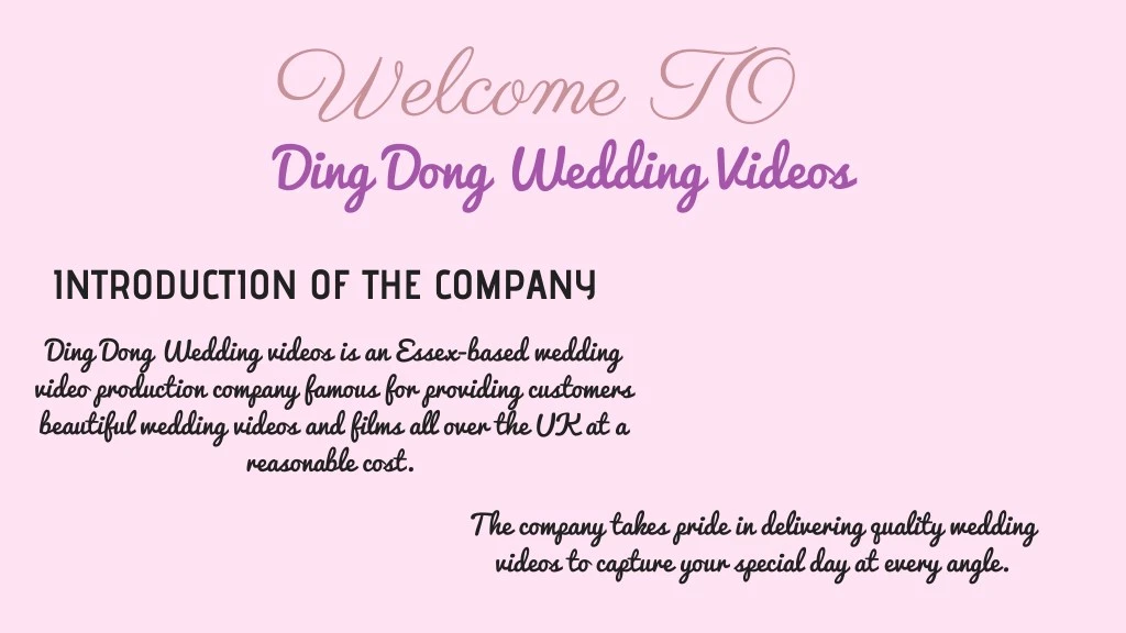 welcome to ding dong wedding videos n.
