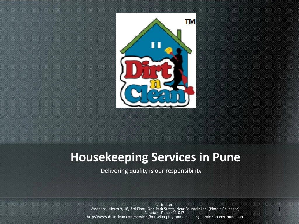 PPT Housekeeping Services in Pune Dirt n Clean PowerPoint