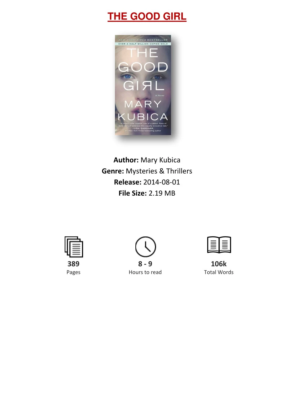 download the good girl mary kubica epub Girl mary epub good kubica download the