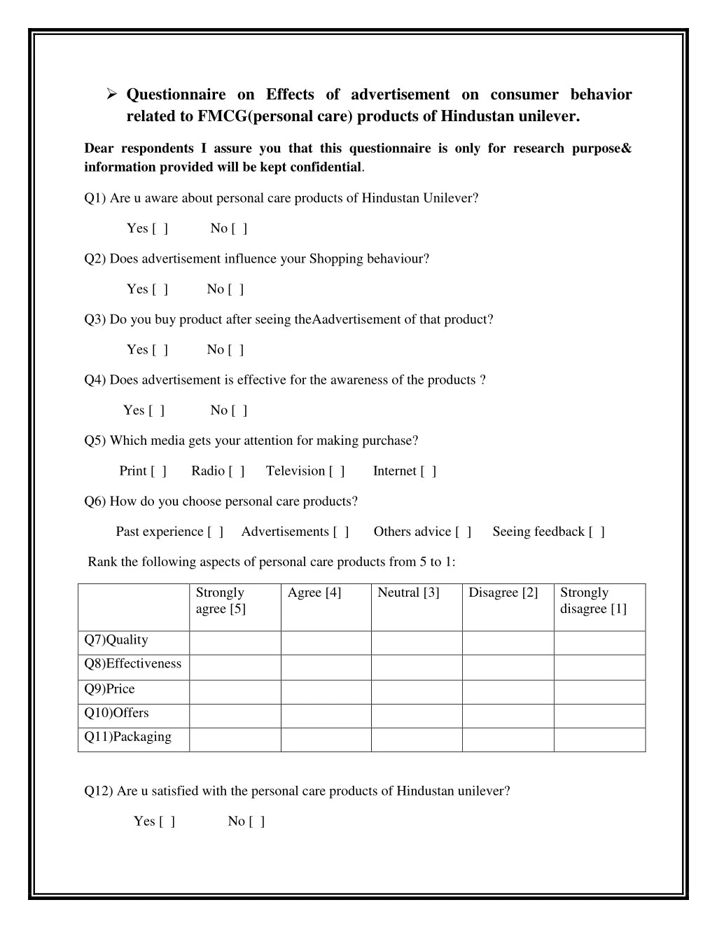 presentation on questionnaire