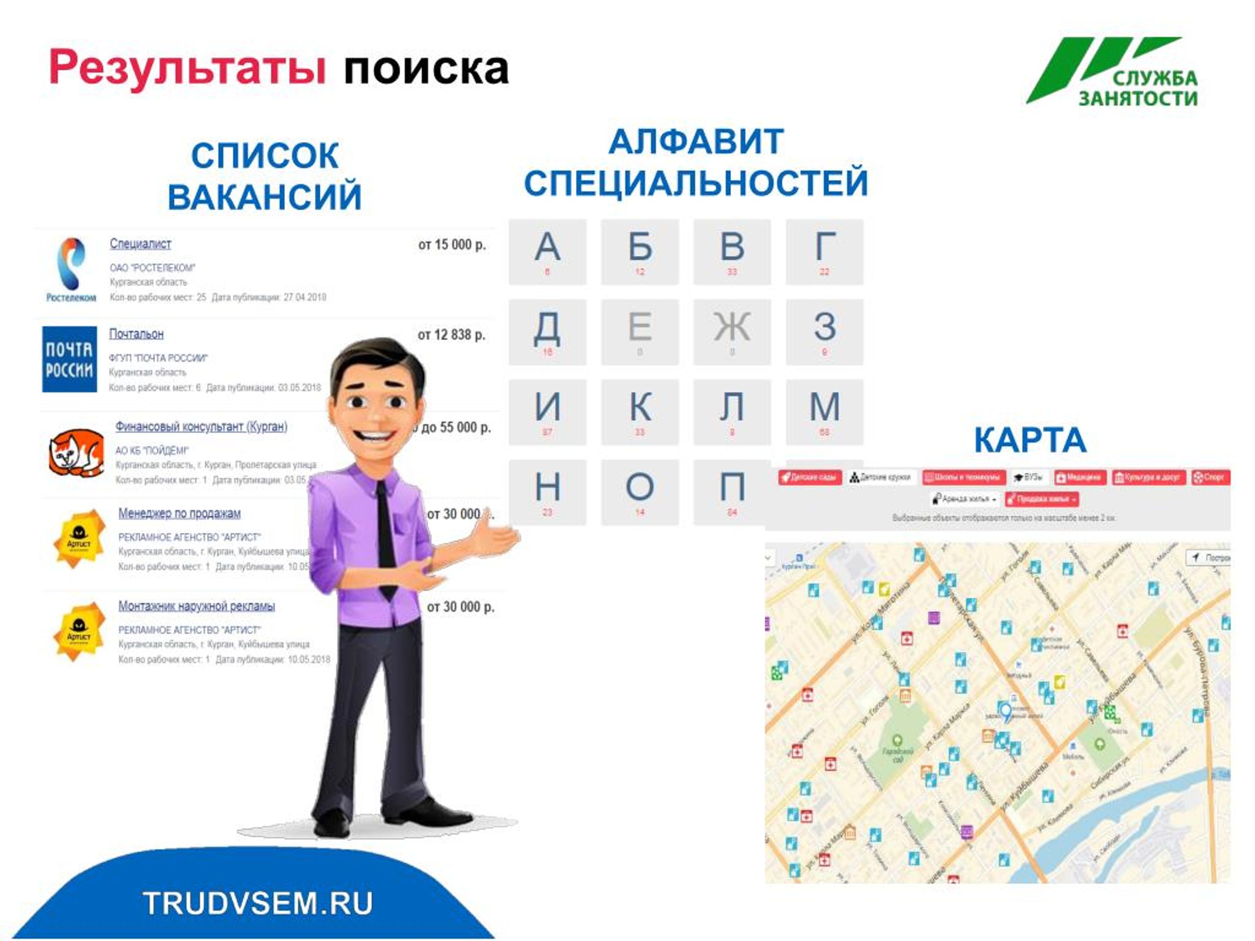 Карта вакансий москвы и московской области работа на карте