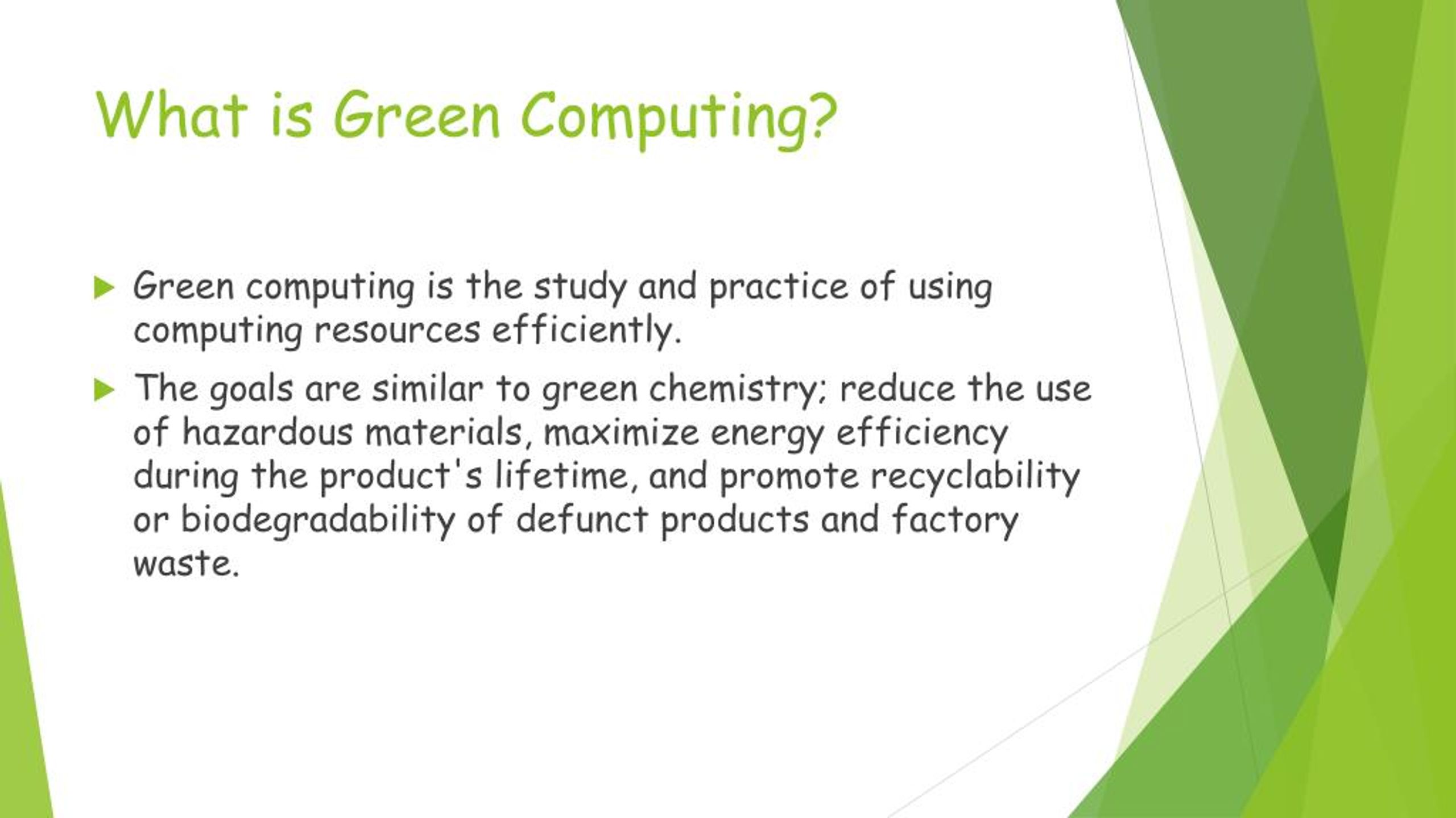 powerpoint presentation on green computing