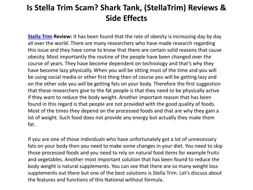 is stella trim scam shark tank stellatrim reviews side effects n.