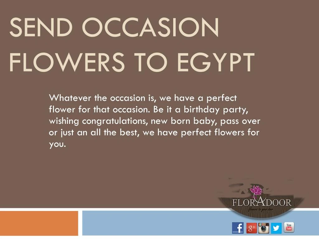 PPT Send Occasion flowers to Egypt FloraDoor PowerPoint Presentation ID7965550
