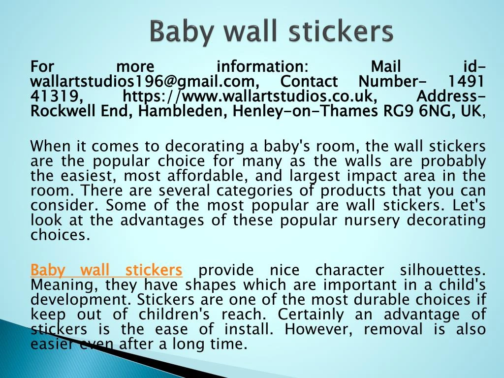 baby wall stickers n.