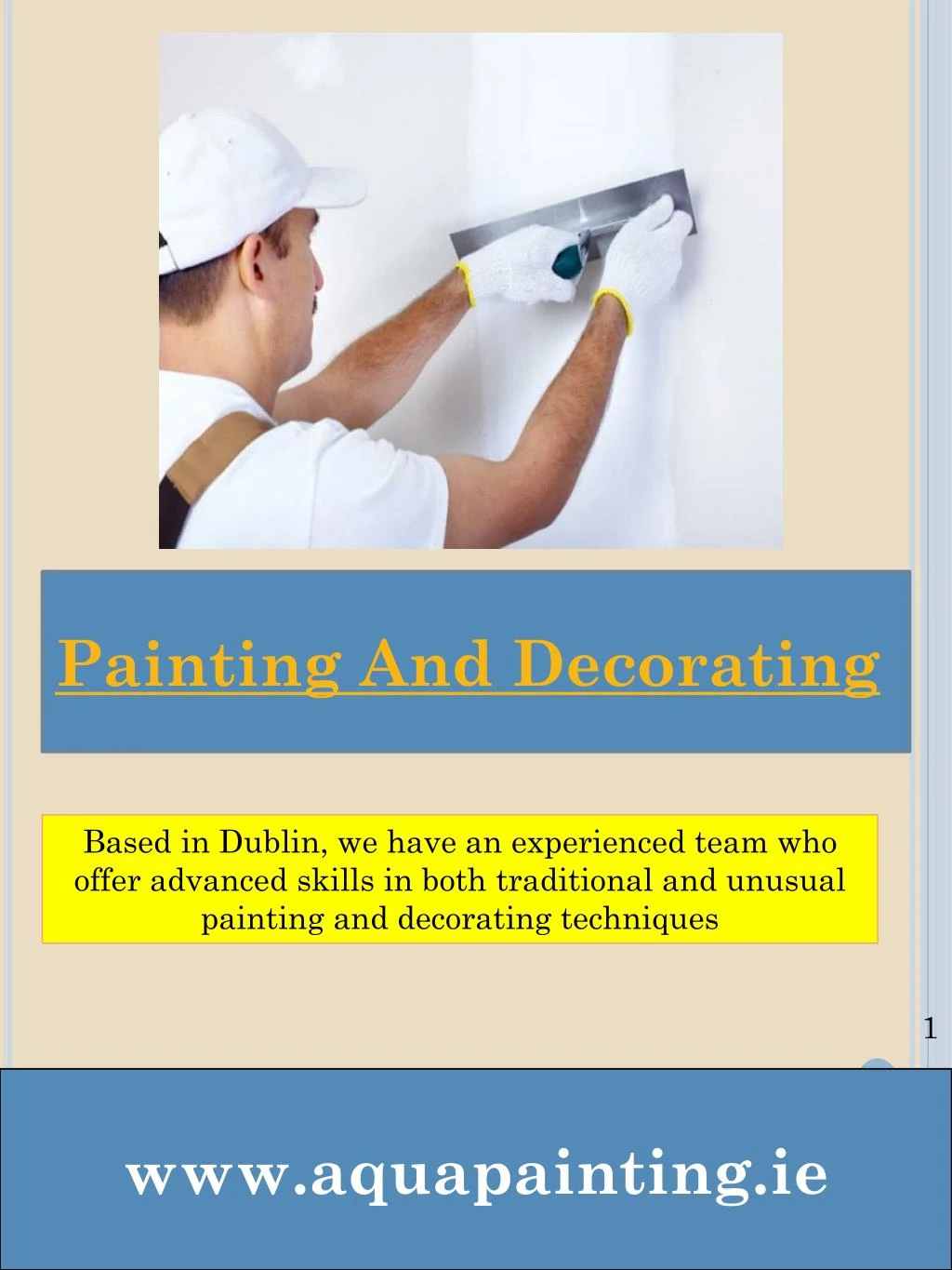 painting and decorating n.