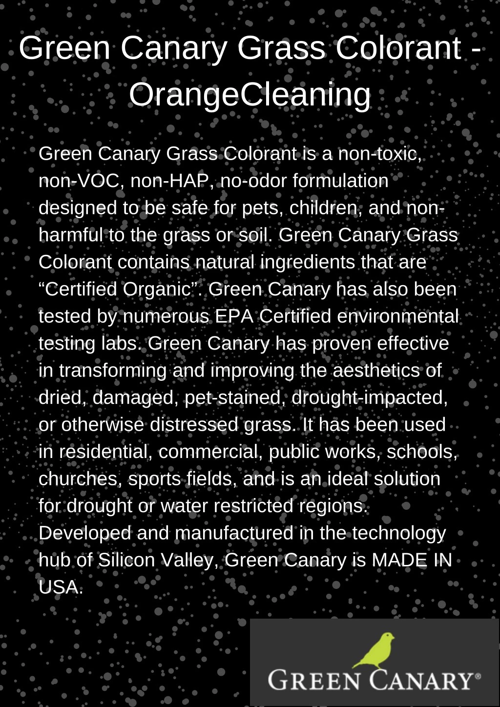 green canary grass colorant orangecleaning n.