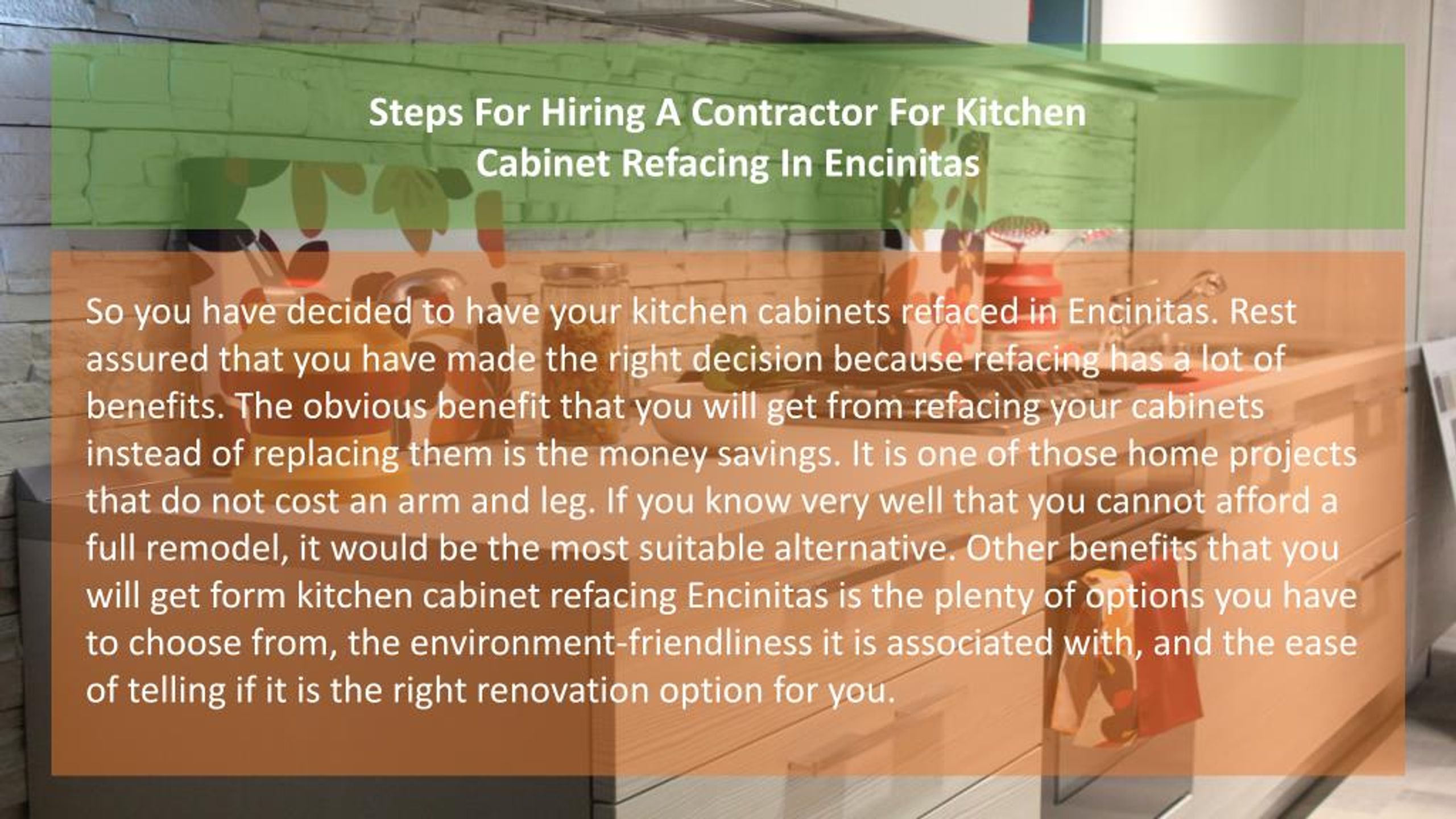Ppt Steps For Hiring A Contractor For Kitchen Cabinet Refacing