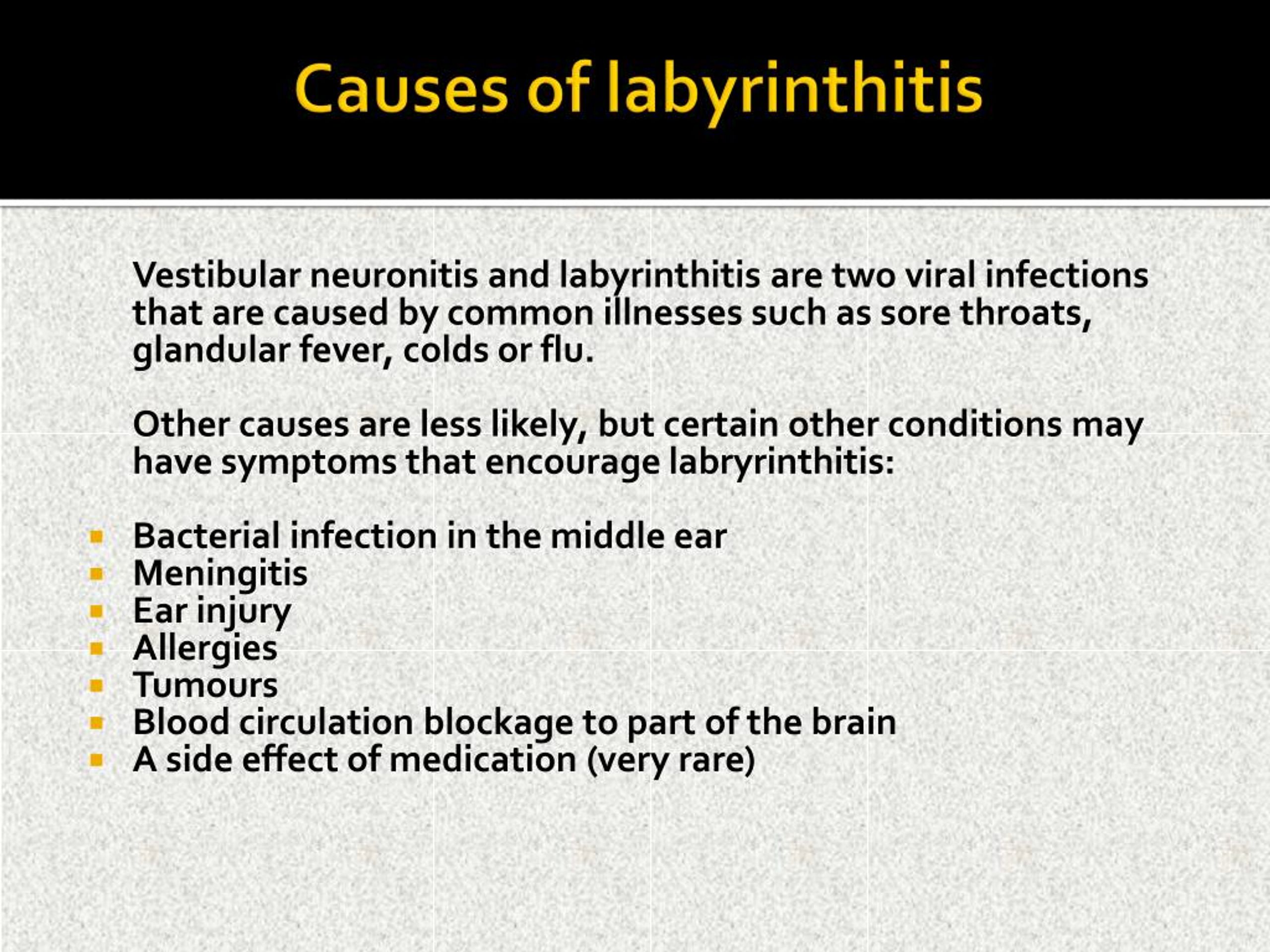 causes labyrinthitis