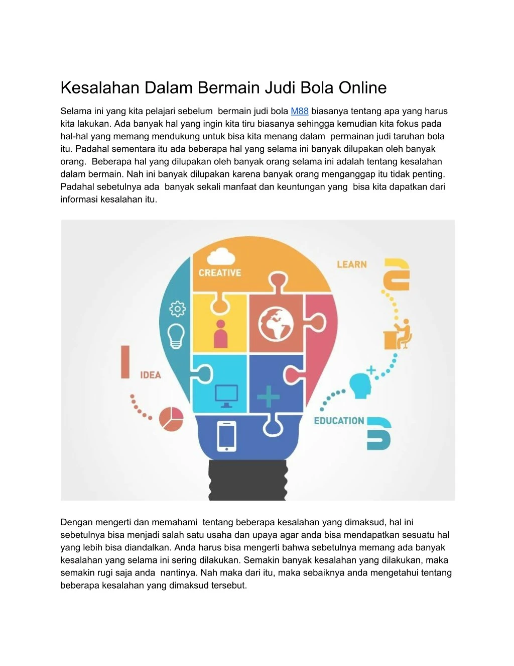 kesalahan dalam bermain judi bola online n.