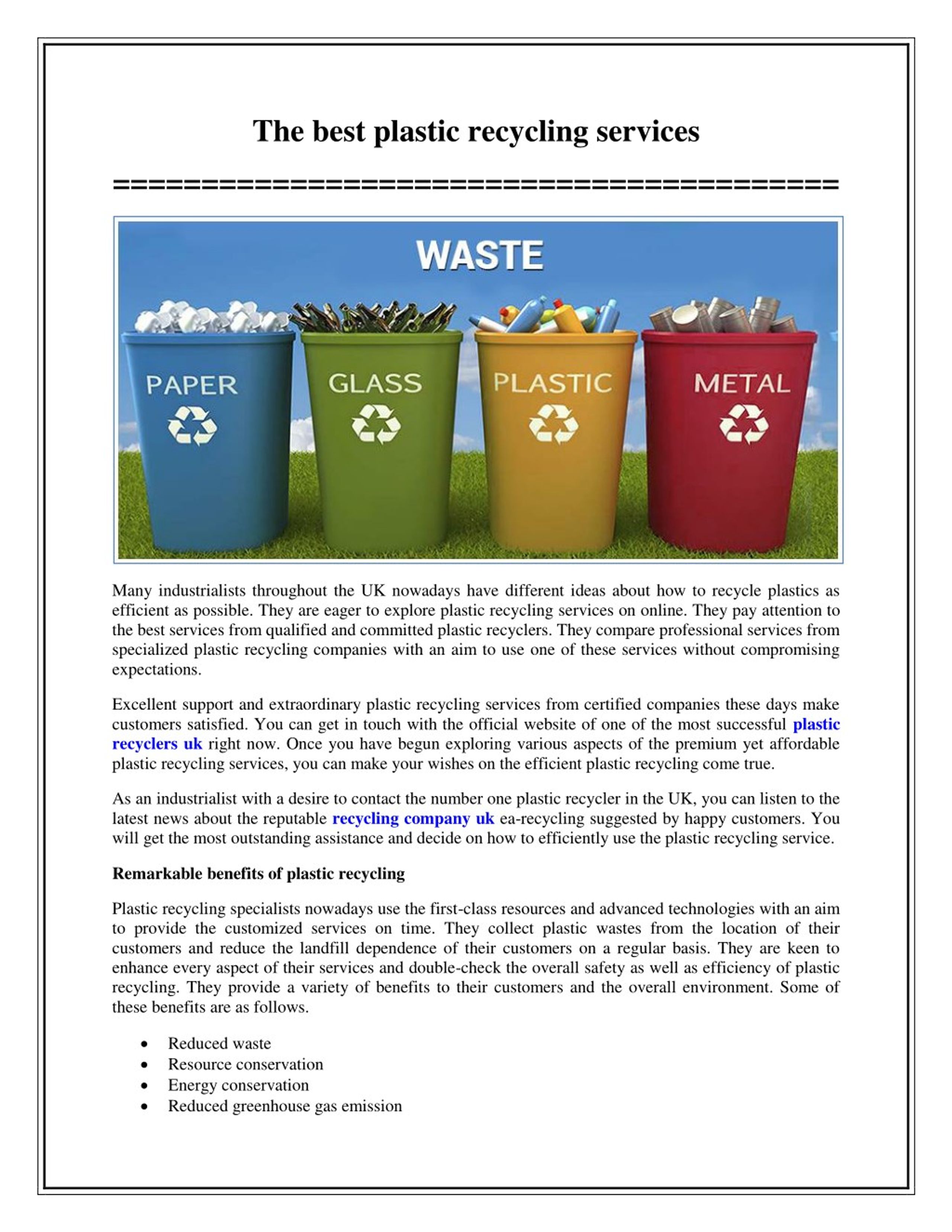 presentation on plastic recycling