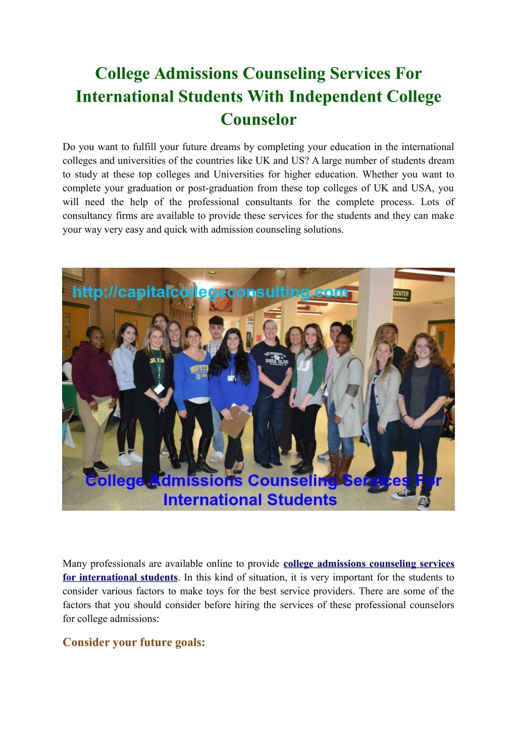 PPT College Admissions Counseling Services For International Students   College Admissions Counseling Services N 