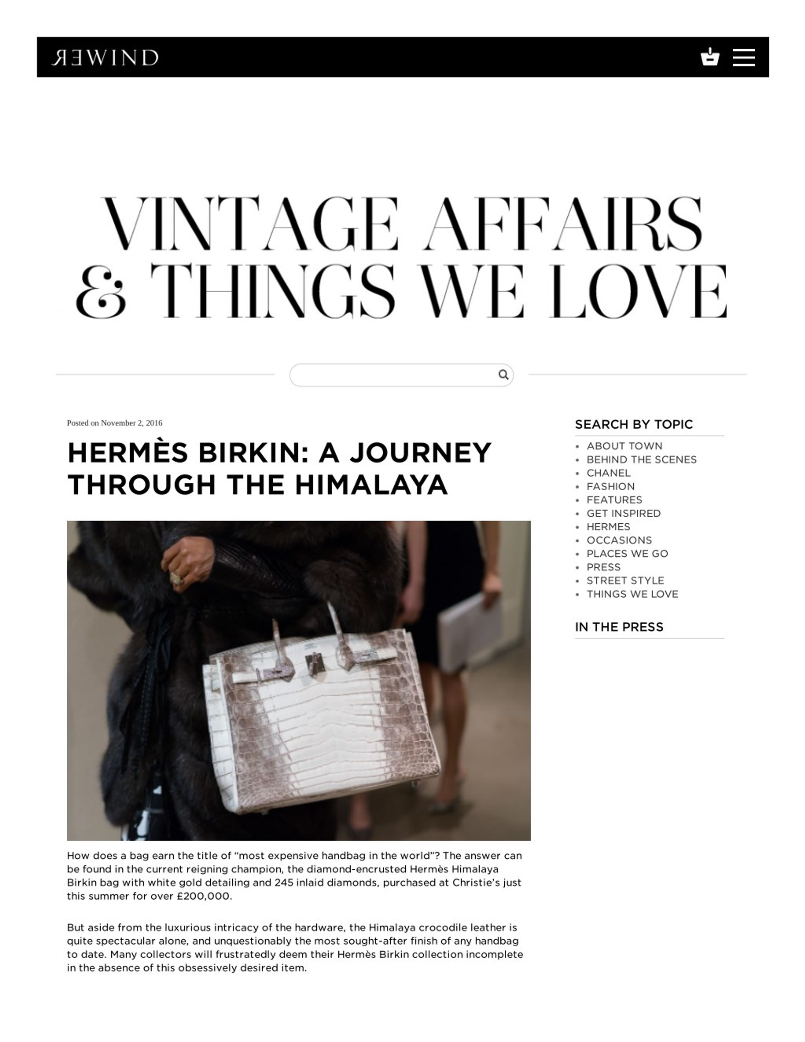 Vintage Hermès and the original Birkin bag: fashion lover