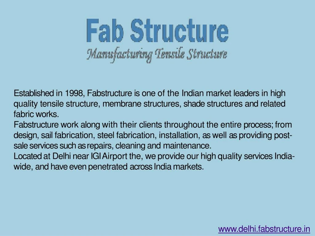 established in 1998 fabstructure n.