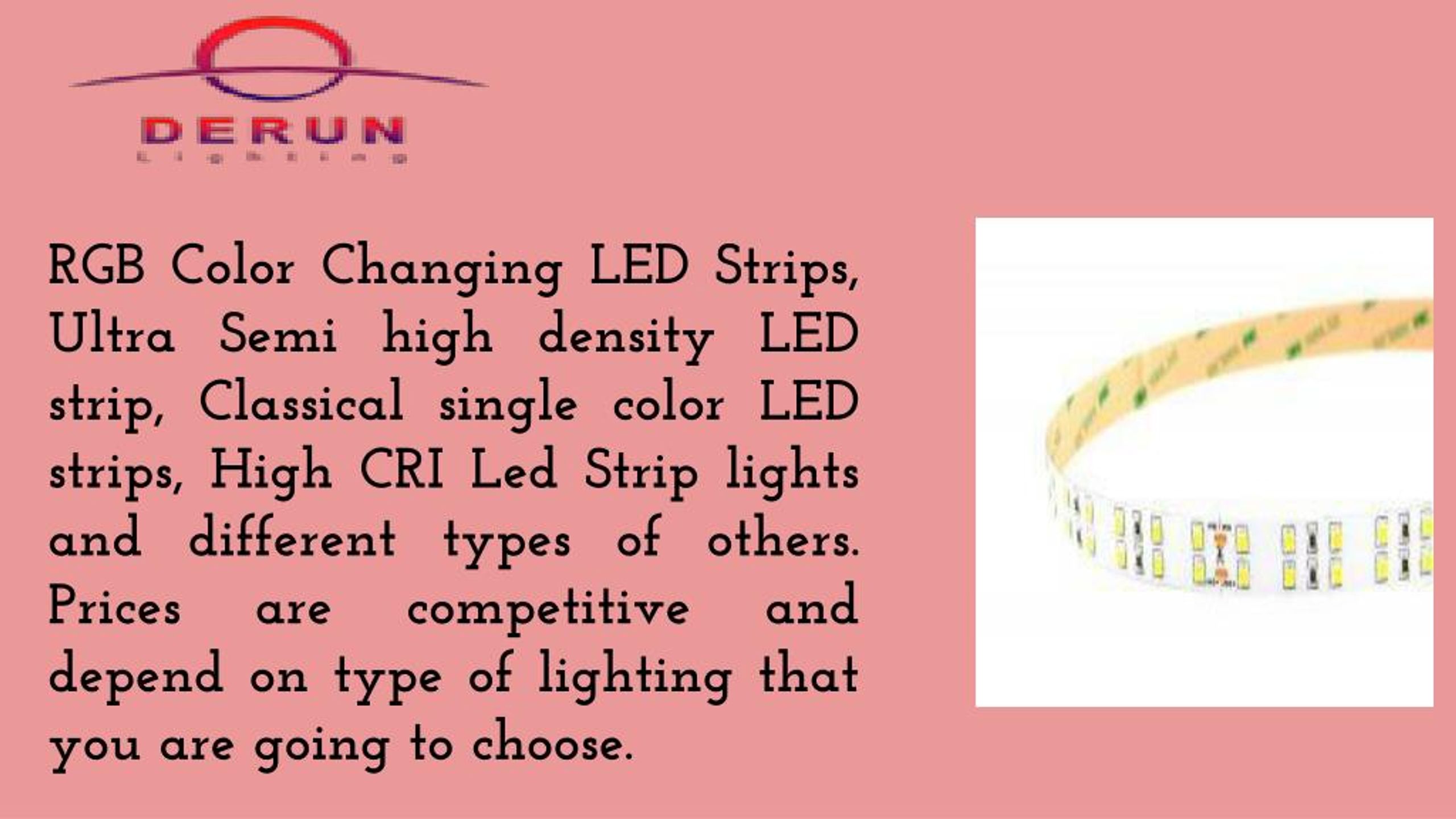 PPT Flexible LED Strip Lights in Different Lengths and Color