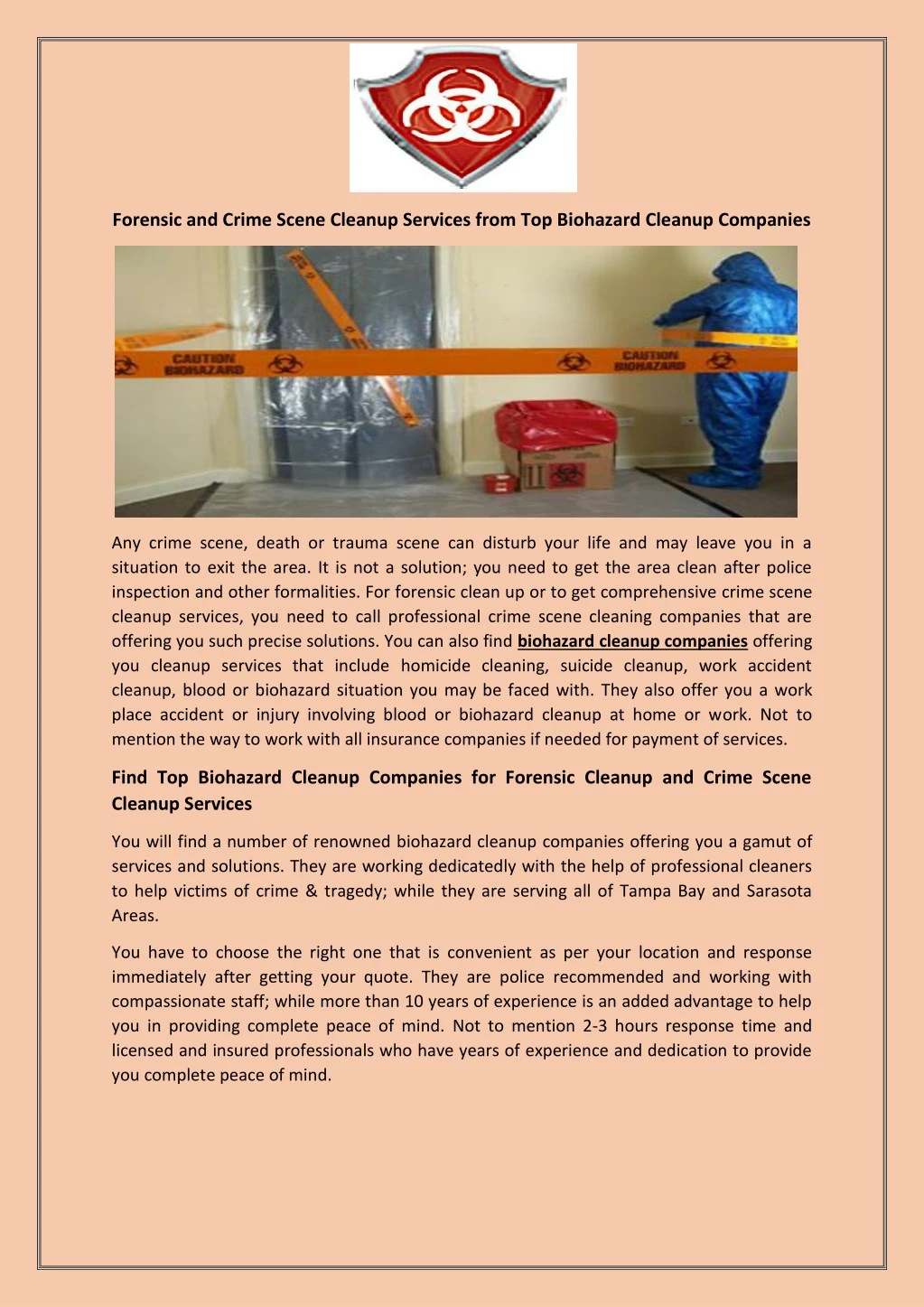 PPT Forensic and Crime Scene Cleanup Services from Top Biohazard