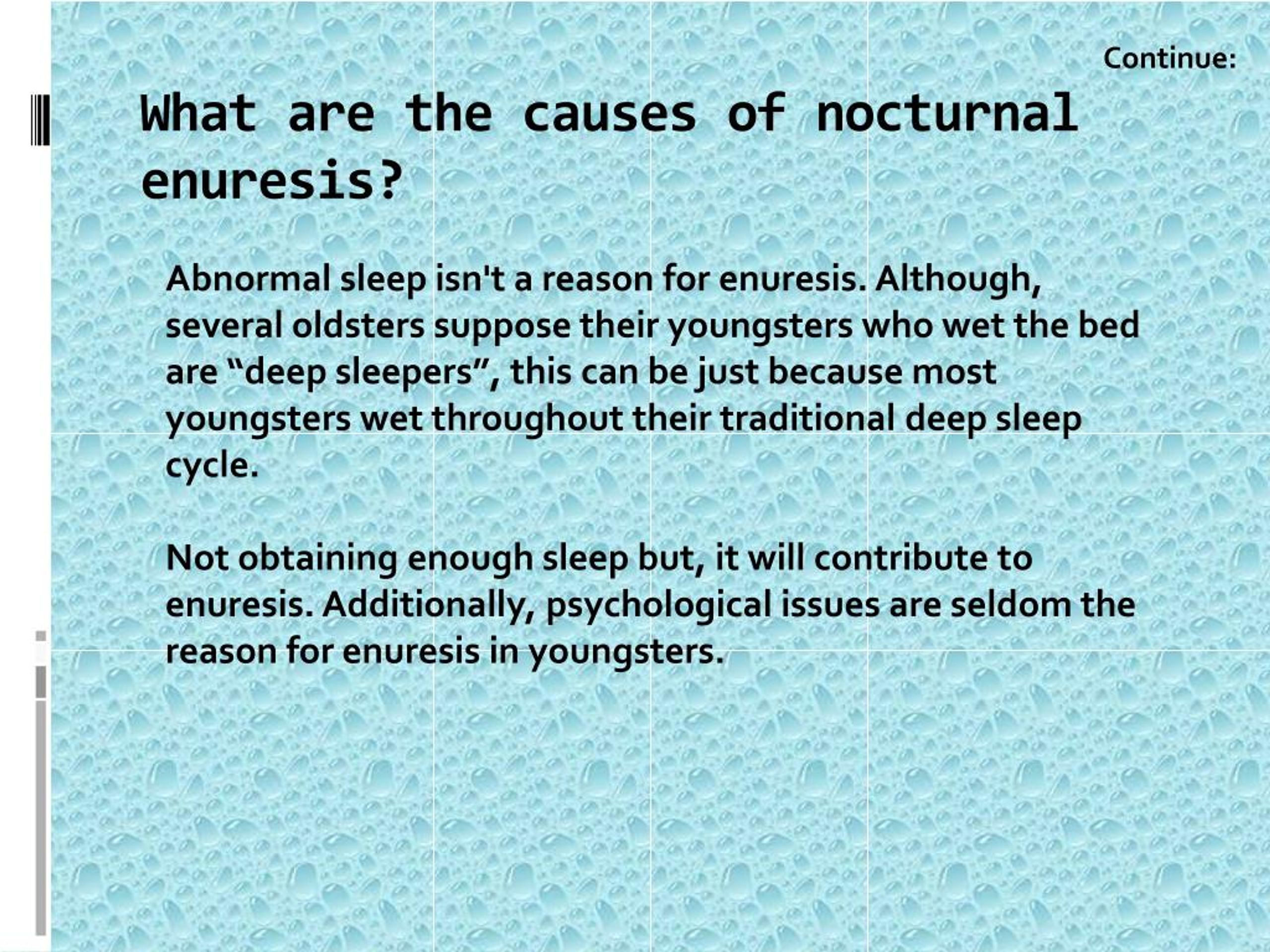 nocturnal enuresis in adults causes