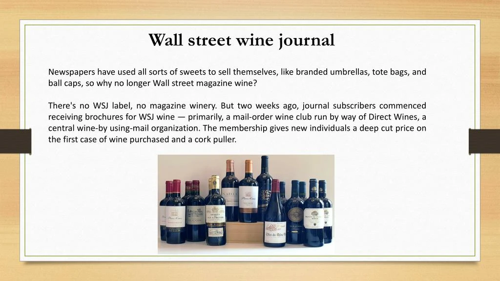 PPT wall street wine journal PowerPoint Presentation, free download