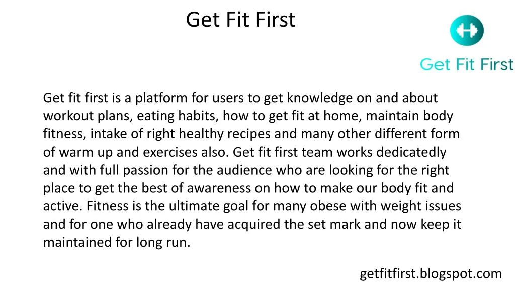 get fit first n.