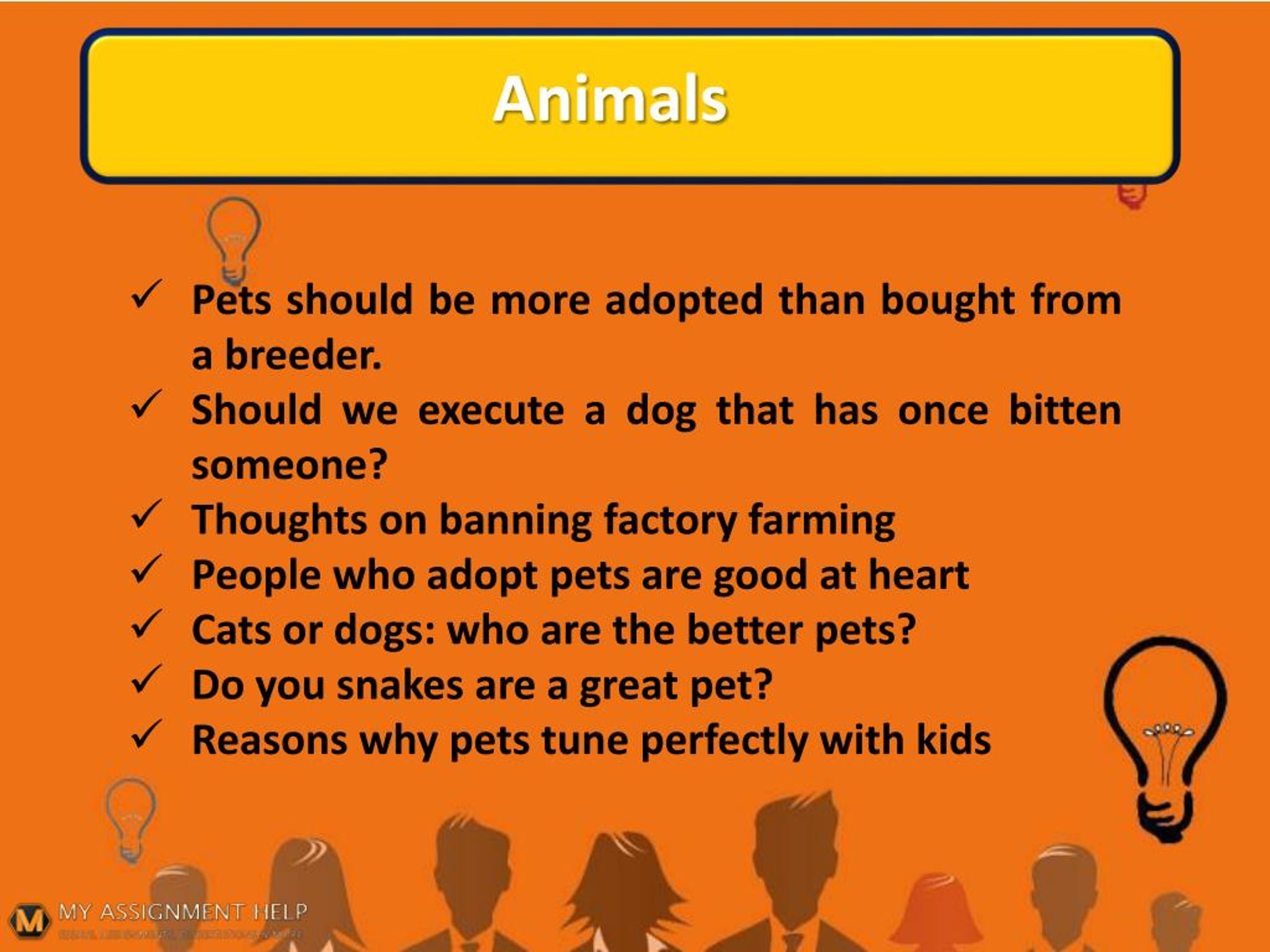 good persuasive speech topics about animals