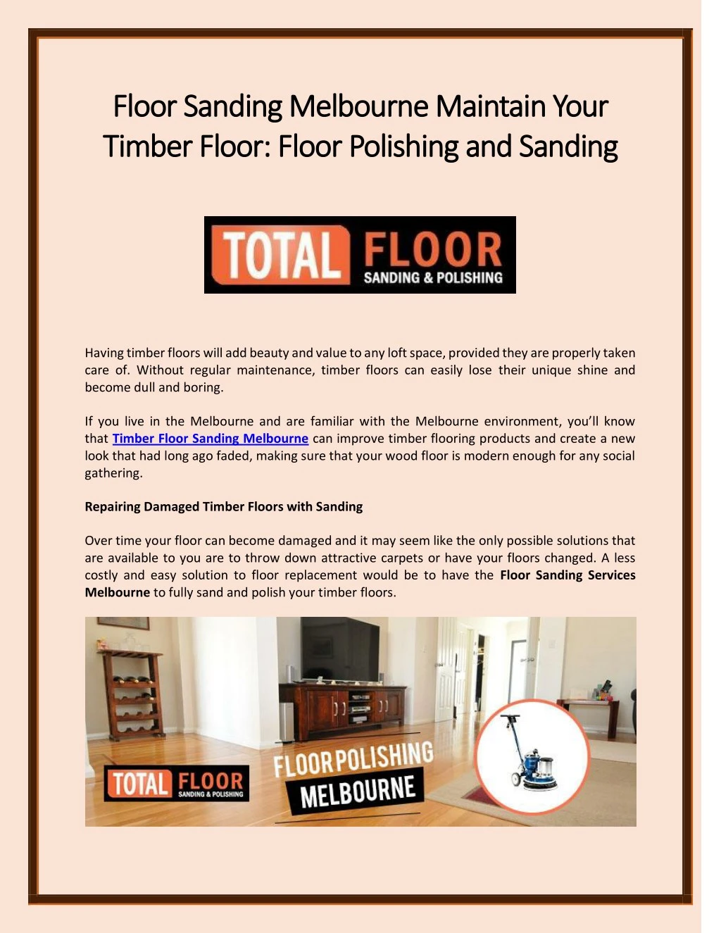 Ppt Floor Sanding Melbourne Maintain Your Timber Floor